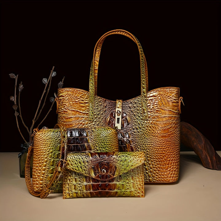 Cassiani Croc Bag Set