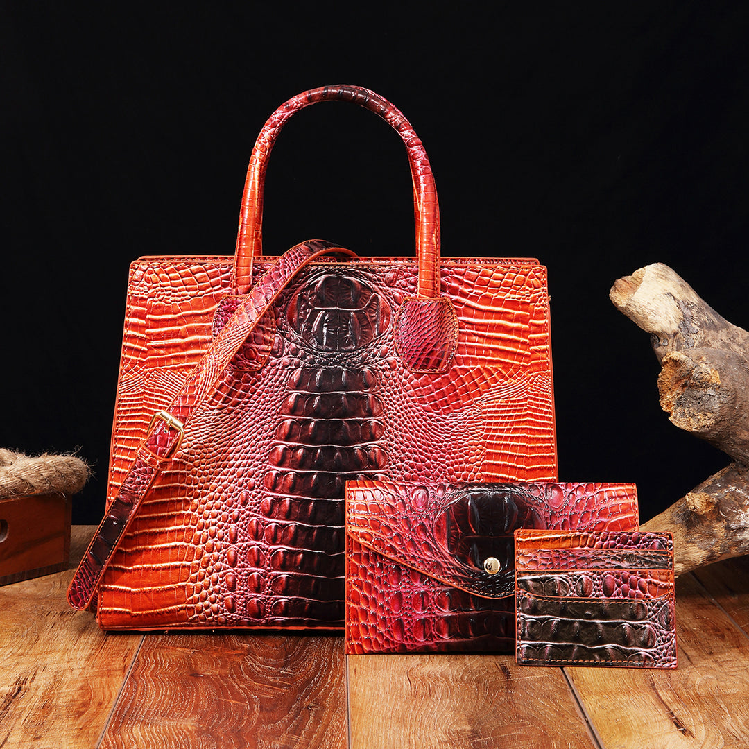 Cavalli Croc Bag Set