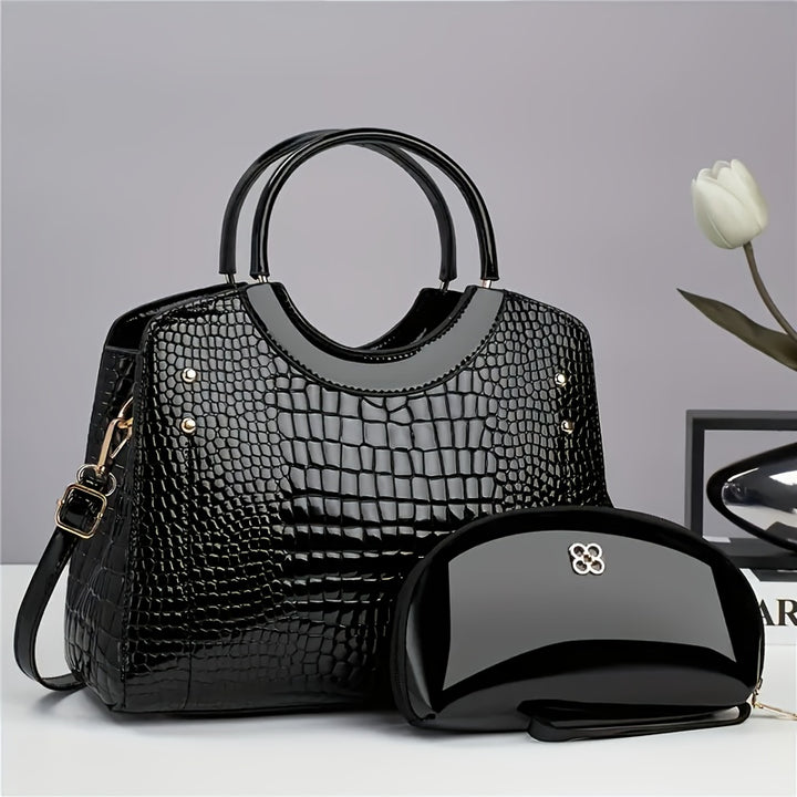 Cassia Croc Bag Set