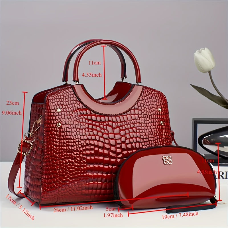 Cassia Croc Bag Set