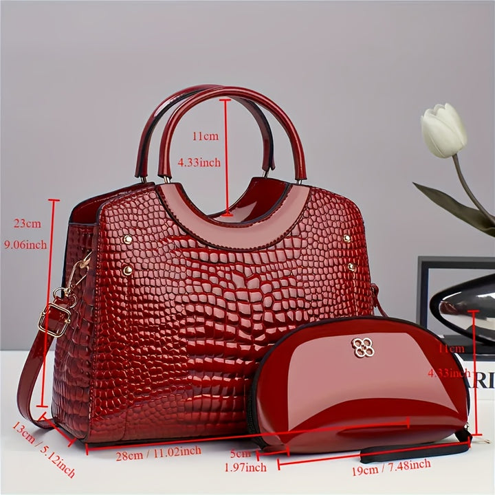 Cassia Croc Bag Set