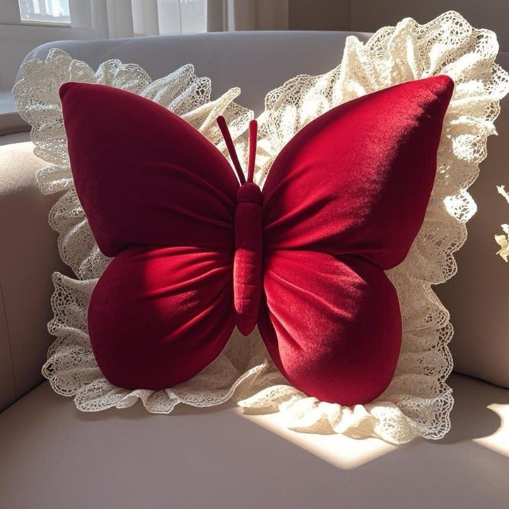 Lila Plush Butterfly Pillow