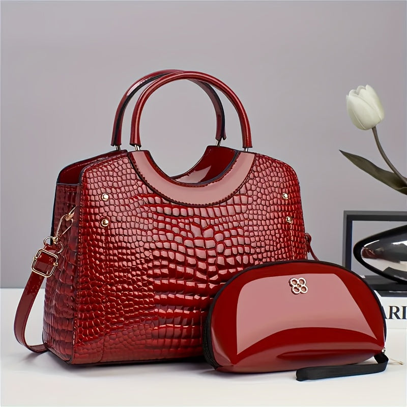 Cassia Croc Bag Set