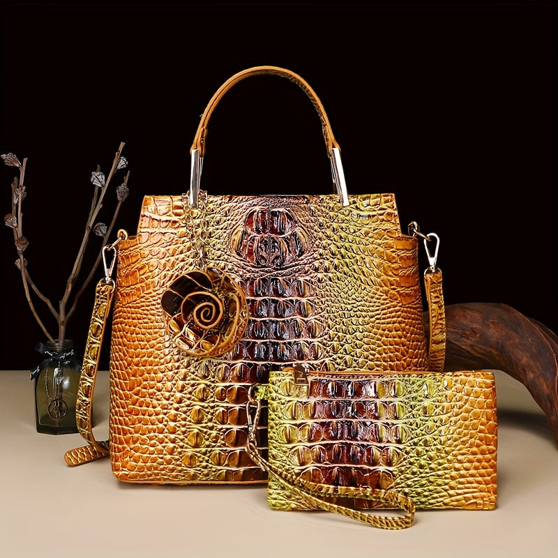 Aurora Croc Bag Set