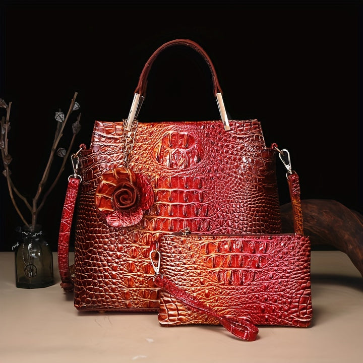 Aurora Croc Bag Set