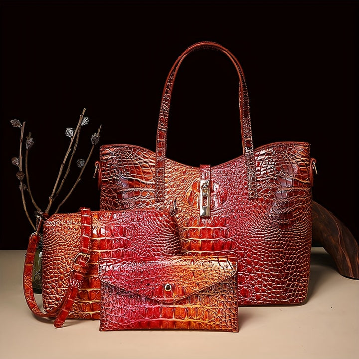 Cassiani Croc Bag Set