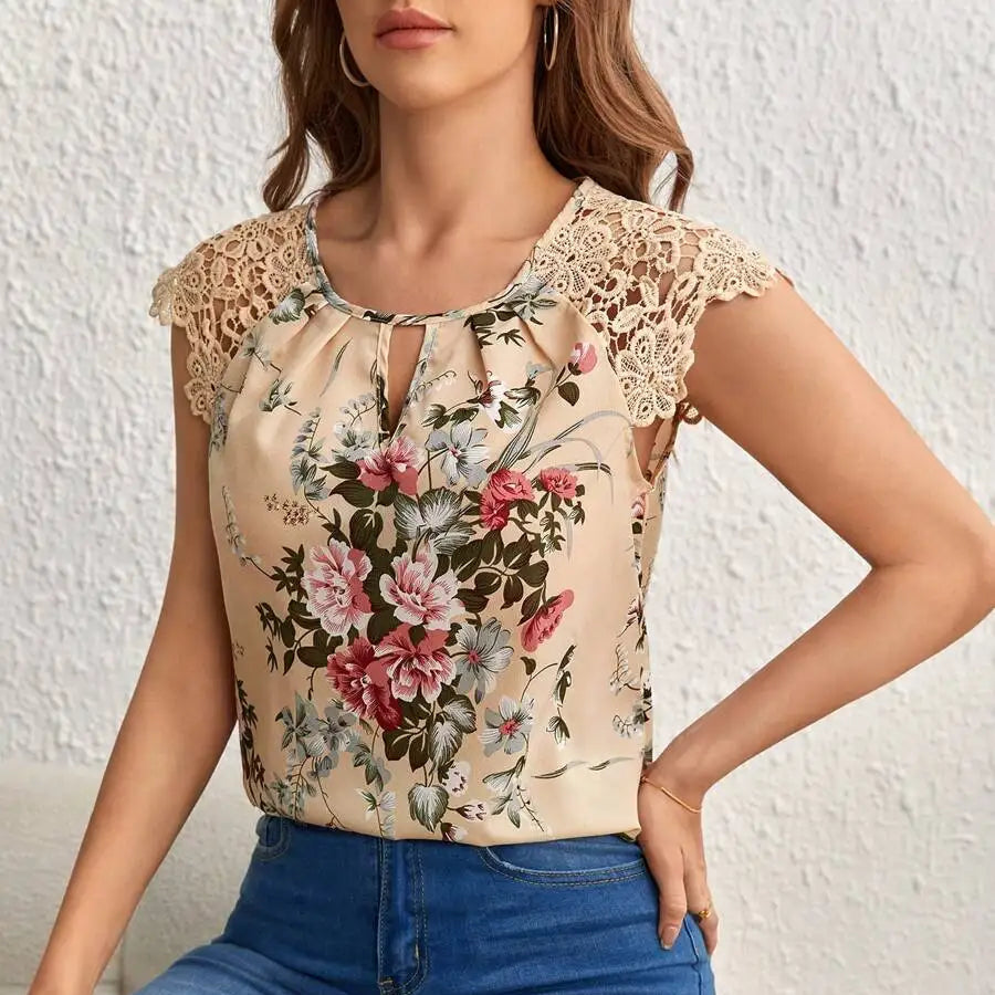 Clara Satin Floral Blouse