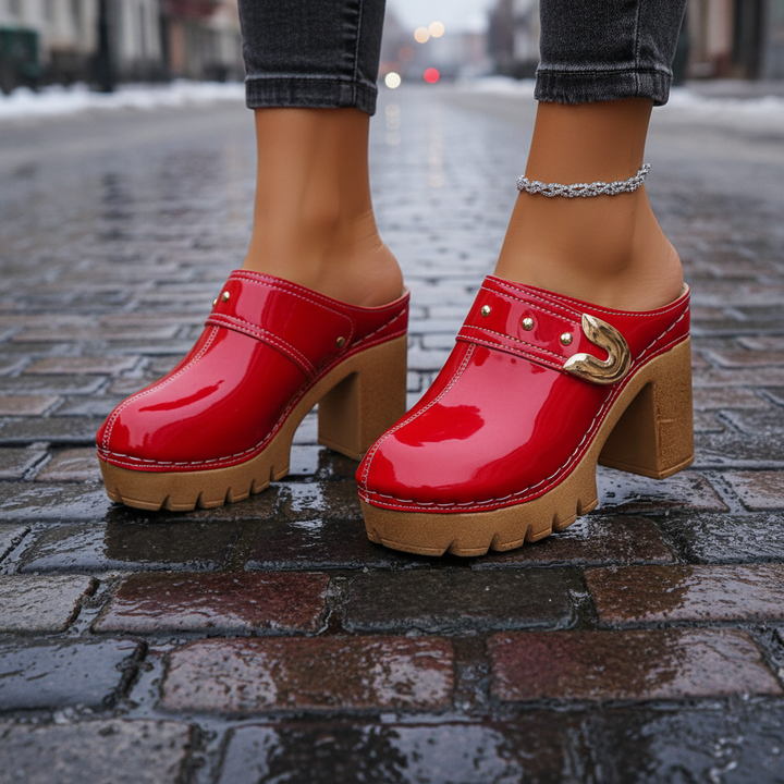 Lunella Block Heel Clogs