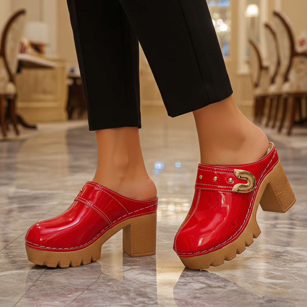 Lunella Block Heel Clogs
