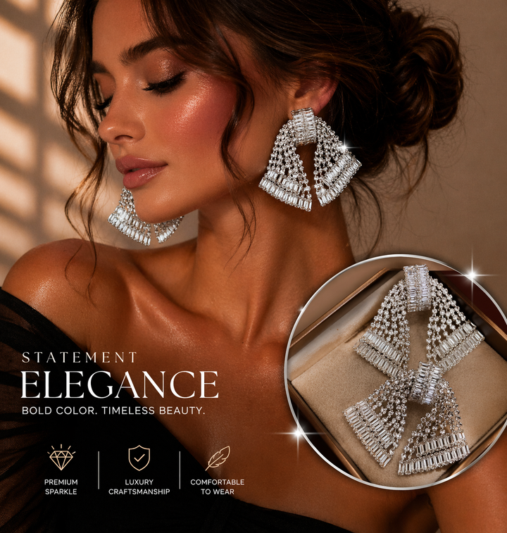 Vespera Crystal Bow Earrings