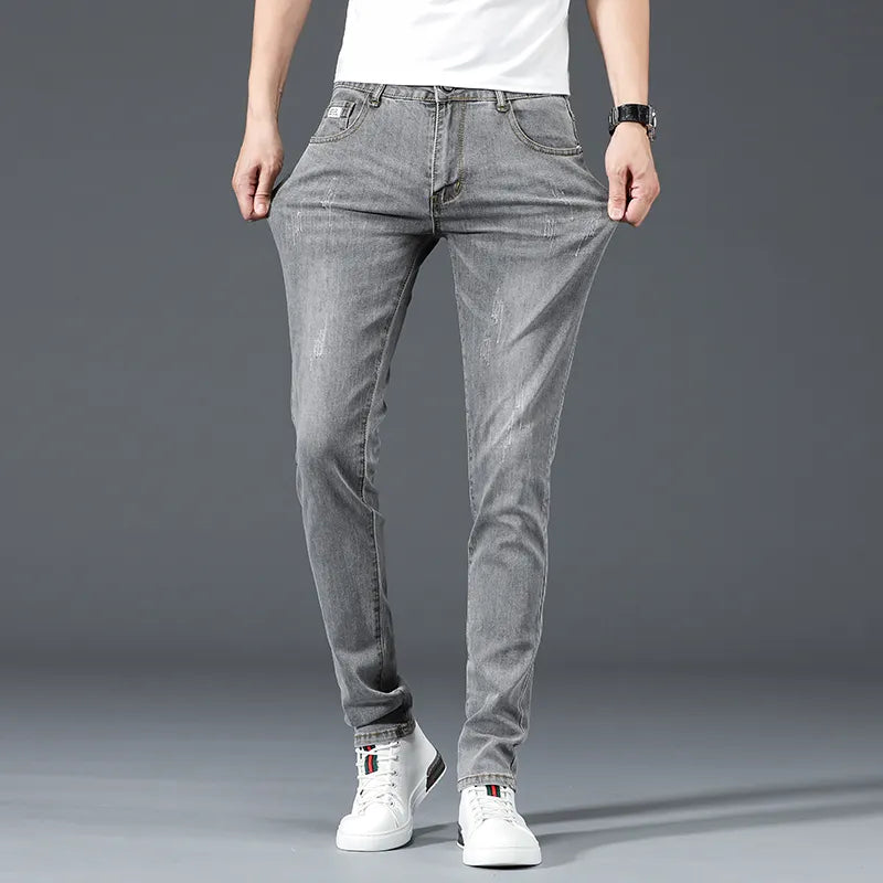 Gray-Blue Slim Fit Jeans