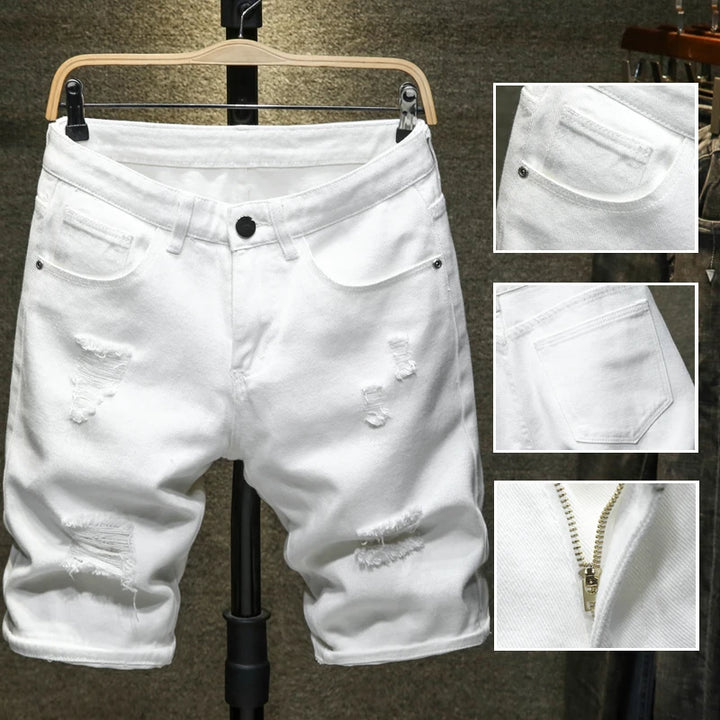 Adrian Ripped Denim Shorts