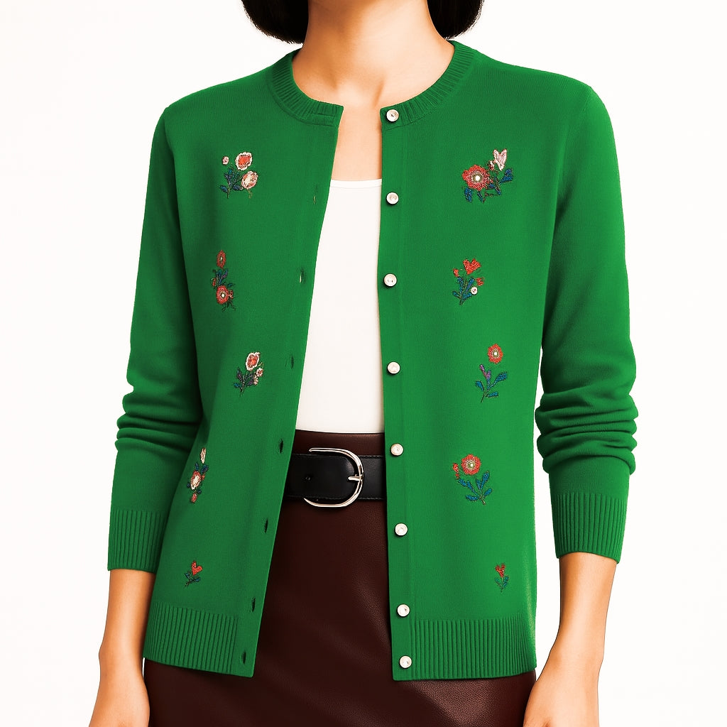 Alessia Flower Stitch Cardigan