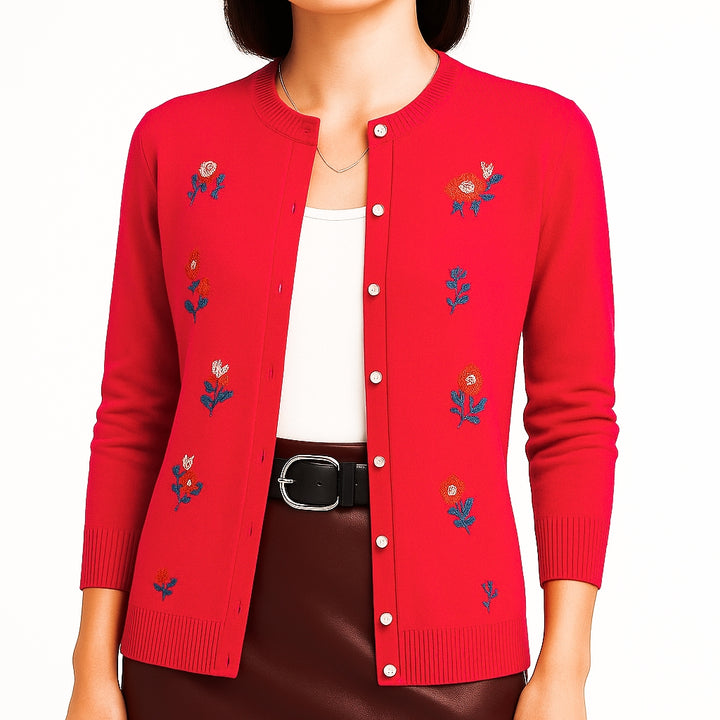 Alessia Flower Stitch Cardigan