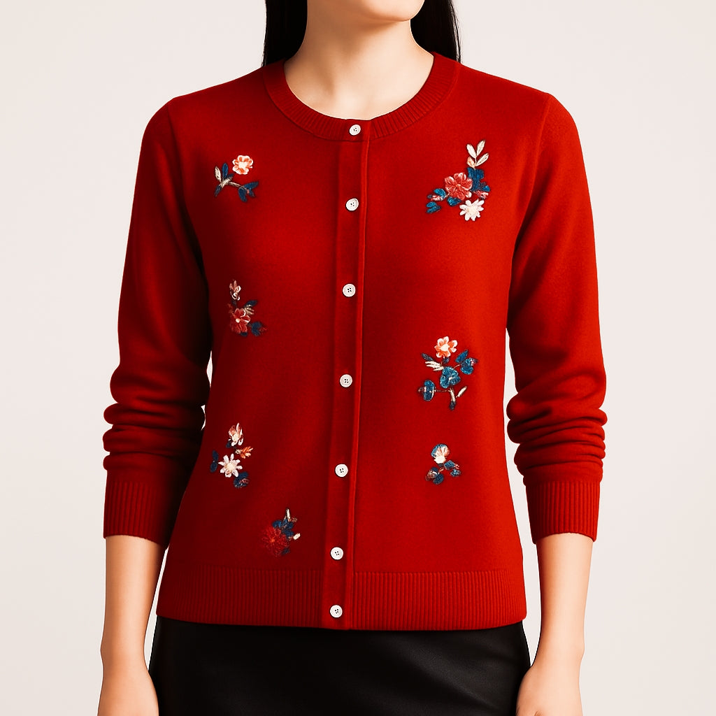 Alessia Flower Stitch Cardigan