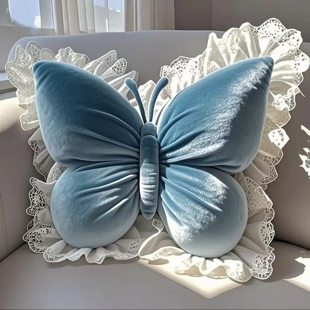 Lila Plush Butterfly Pillow