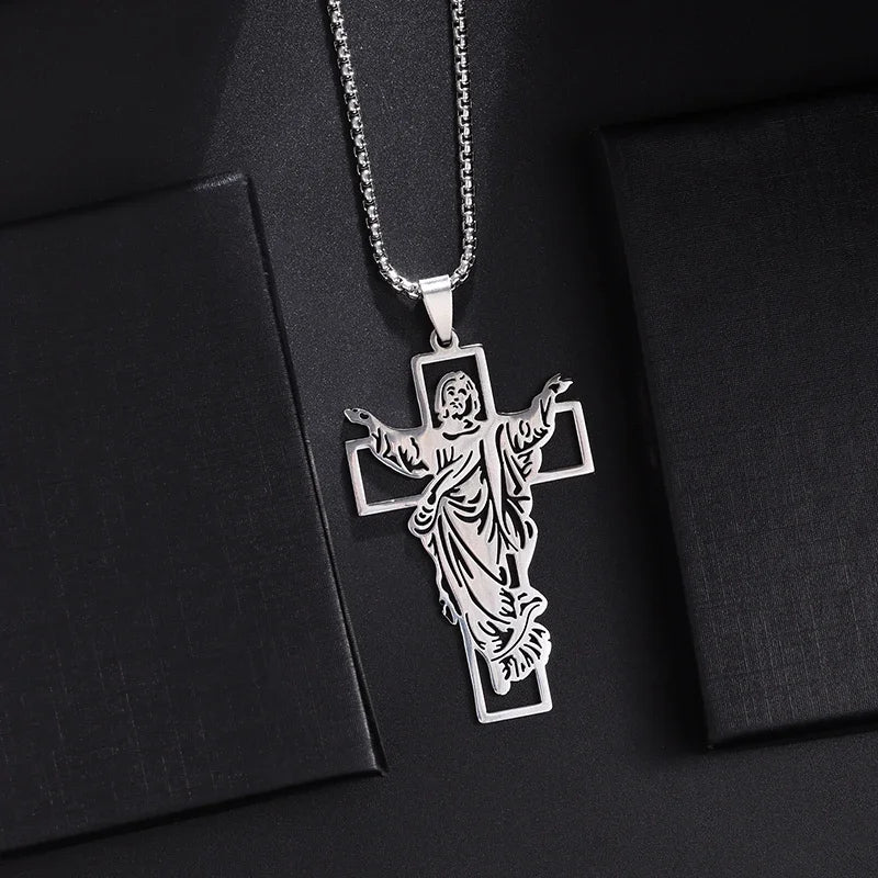 James Carved Crucifix Chain