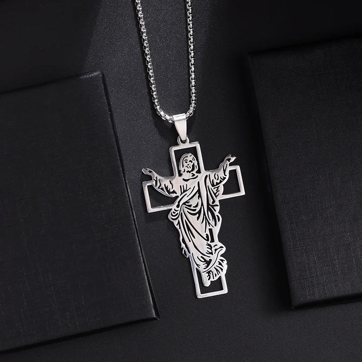 James Carved Crucifix Chain