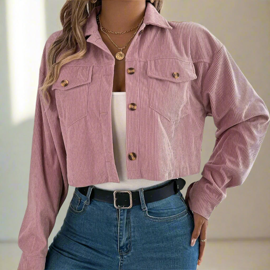 Sloane Cropped Cord Overshirt