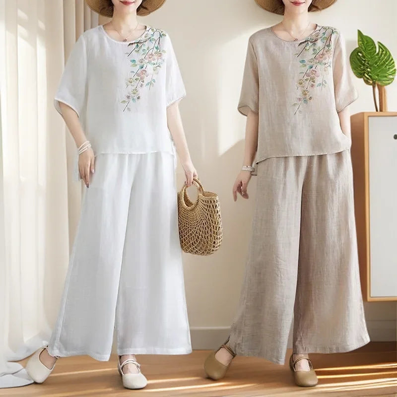 Mirela Blossom Linen Set