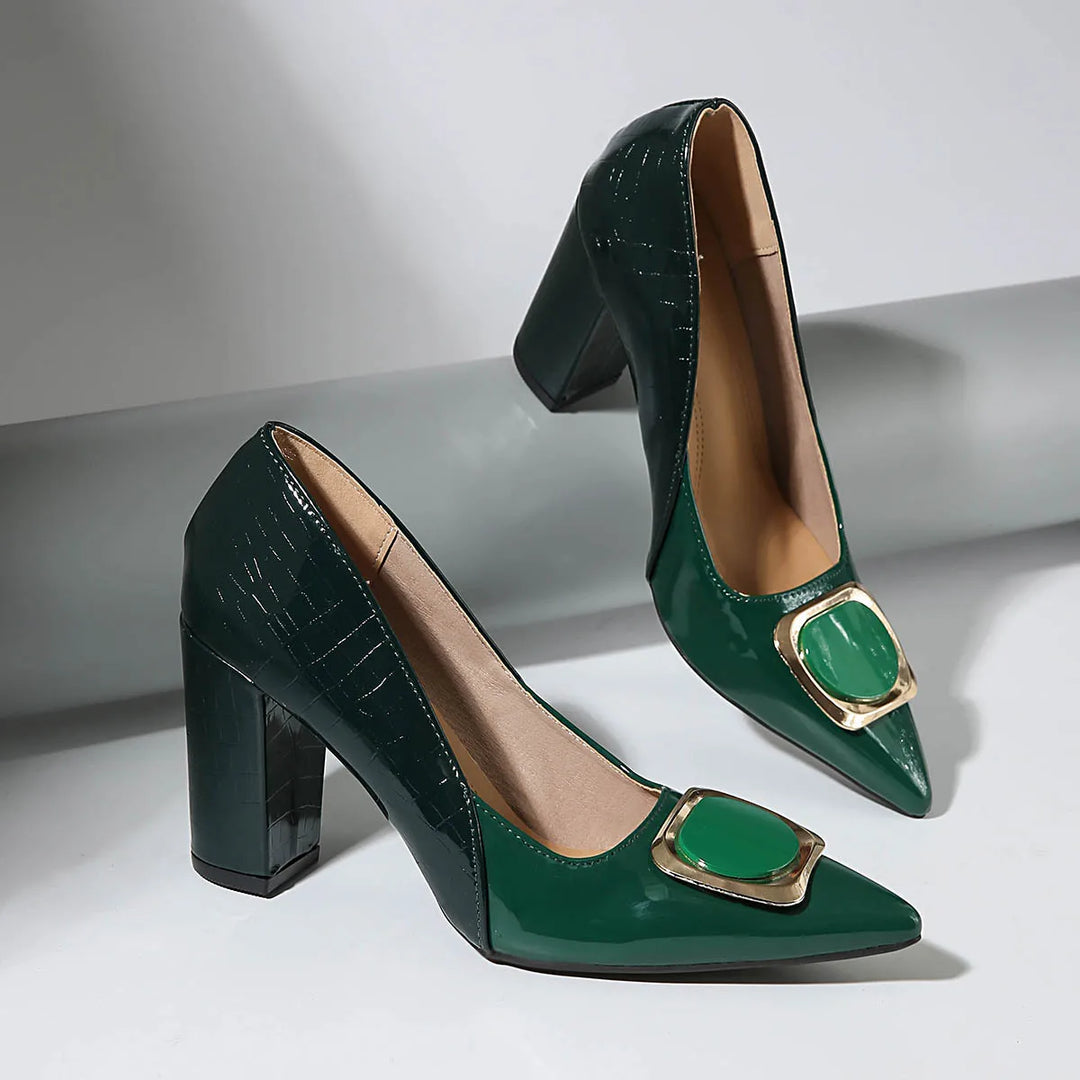Alessia Leather Buckle Heels