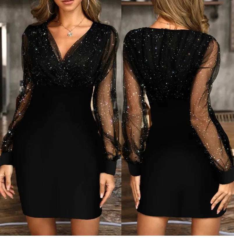 Camila Mesh Sleeves Dress