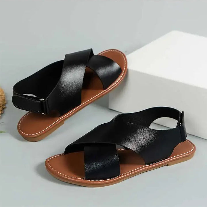 Alexa Leather Cross Sandals