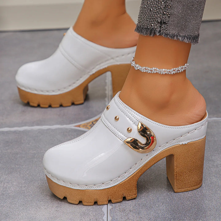 Lunella Block Heel Clogs