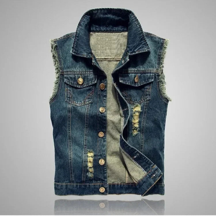 Hugo Shredded Denim Vest