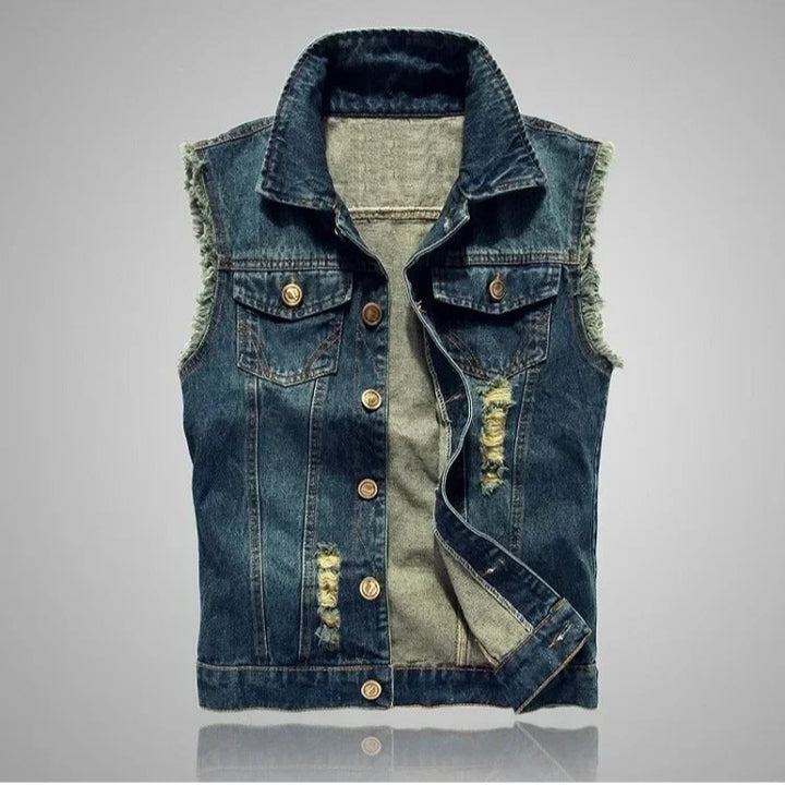 Hugo Shredded Denim Vest