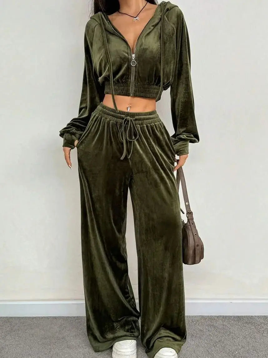 Bianca Cropped Hoodie Set