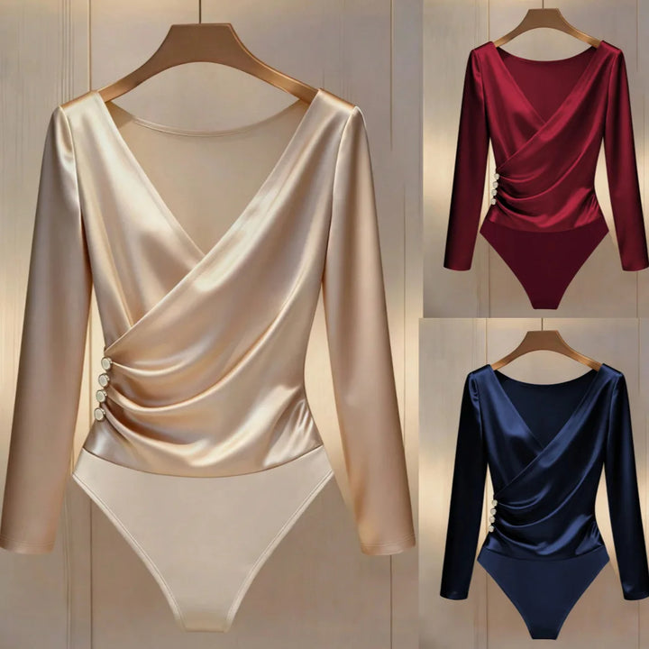 Alina Satin Wrap Bodysuit