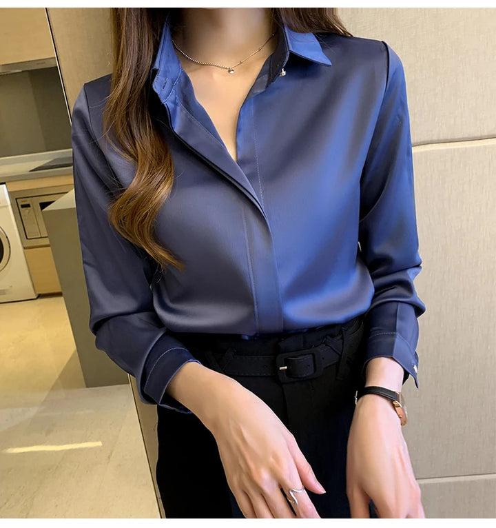 Selia Satin Essential Blouse
