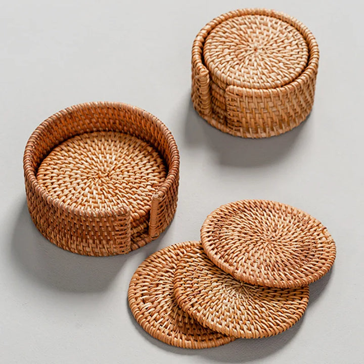 Rustic Weave Coaster Set