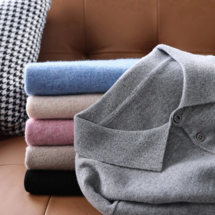 Hampton Cashmere Polo Sweater
