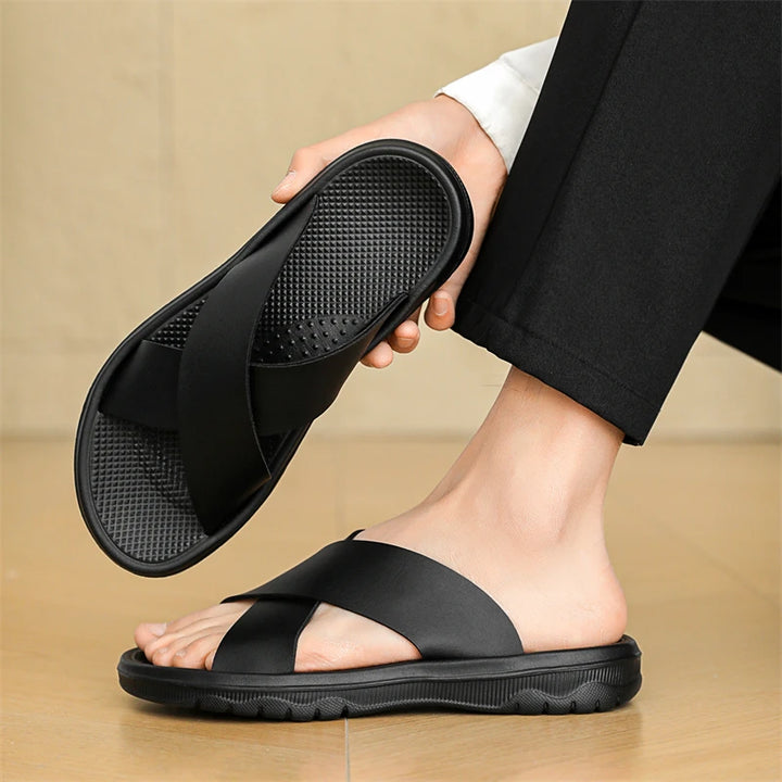 Mavrin Cross Leather Sandals
