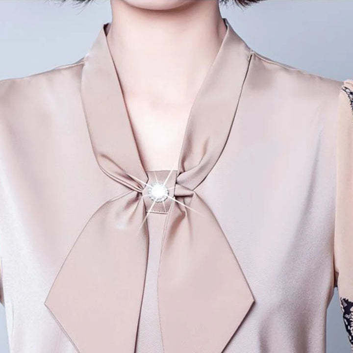 Clarisse Pearl Bow Blouse