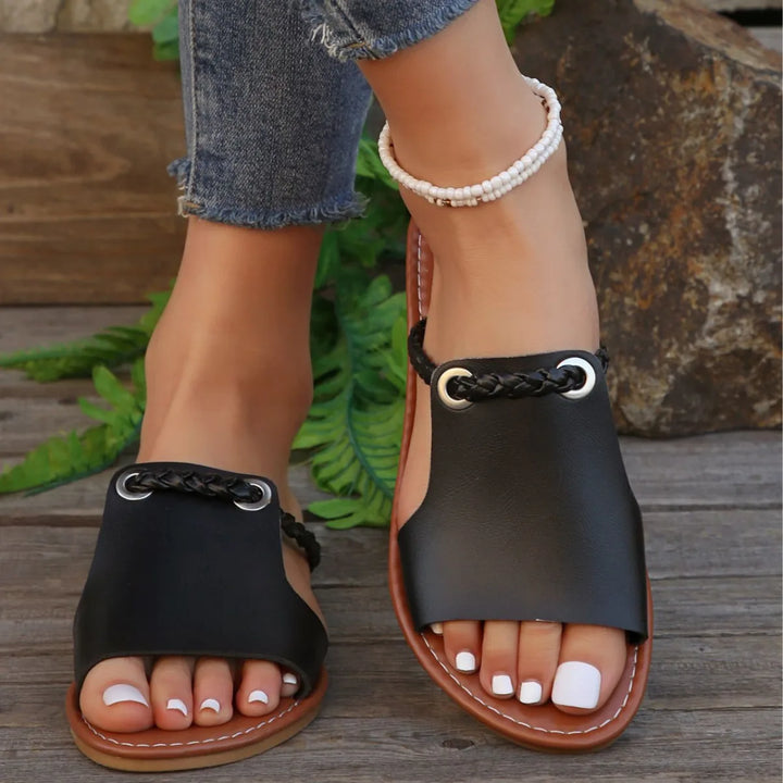 Elina Braided Leather Slip-ons