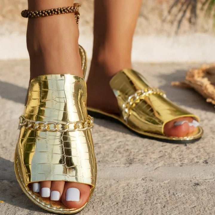 Livia Chain Slip-on Sandals