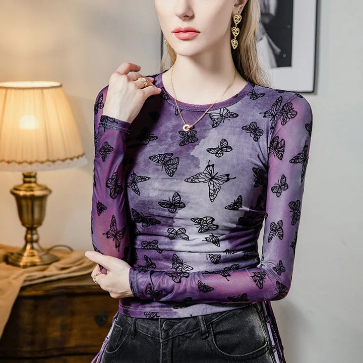 Elara Sheer Mesh Top