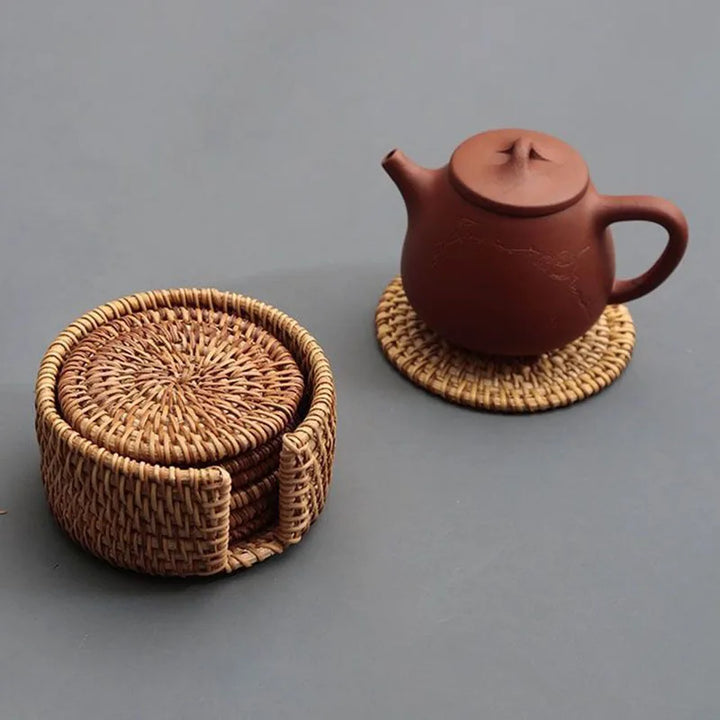 Rustic Weave Coaster Set