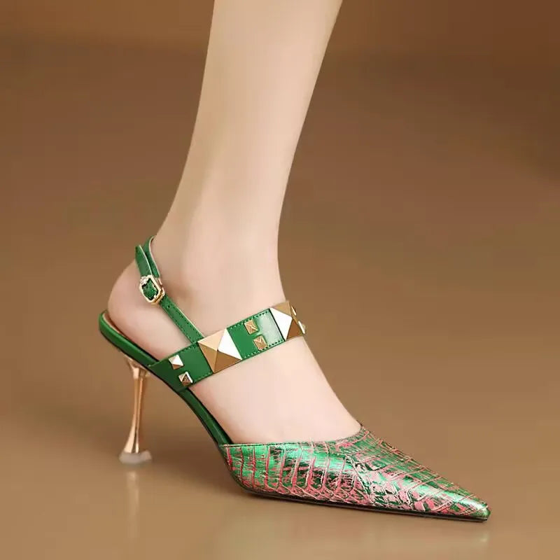 Virelle Croc Strap Heel