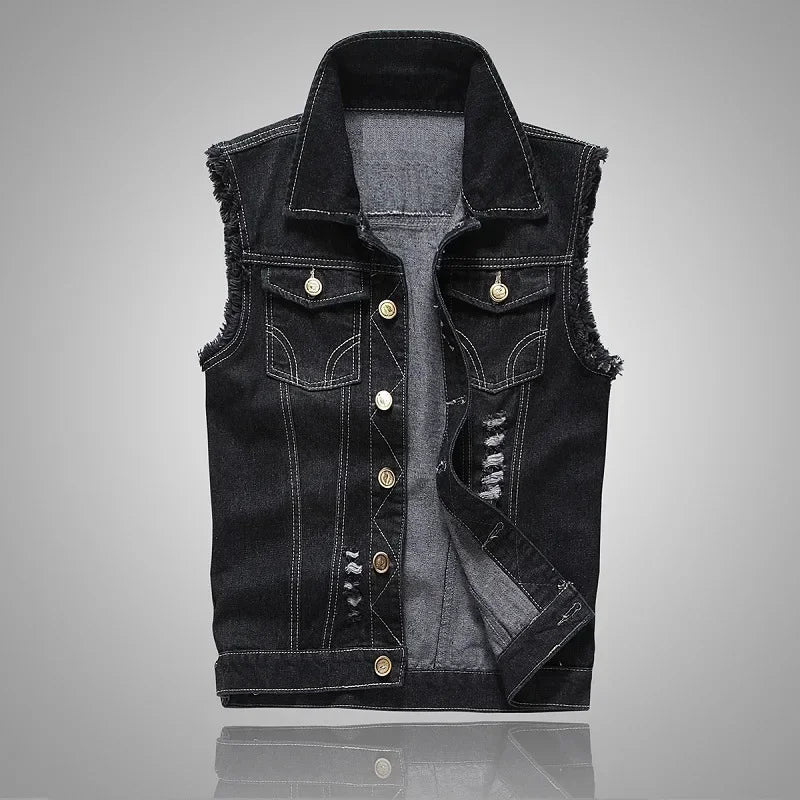 Hugo Shredded Denim Vest