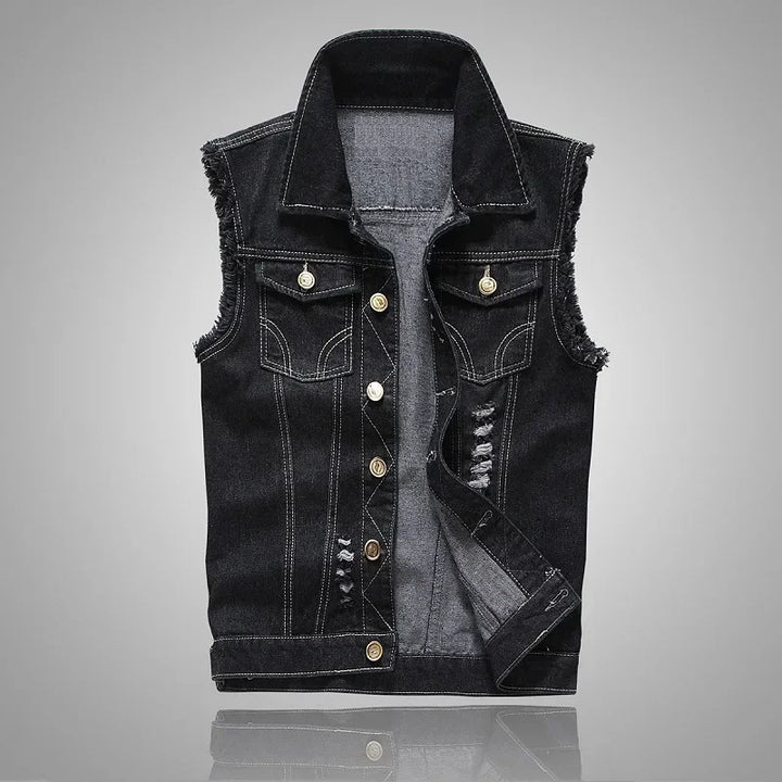 Hugo Shredded Denim Vest