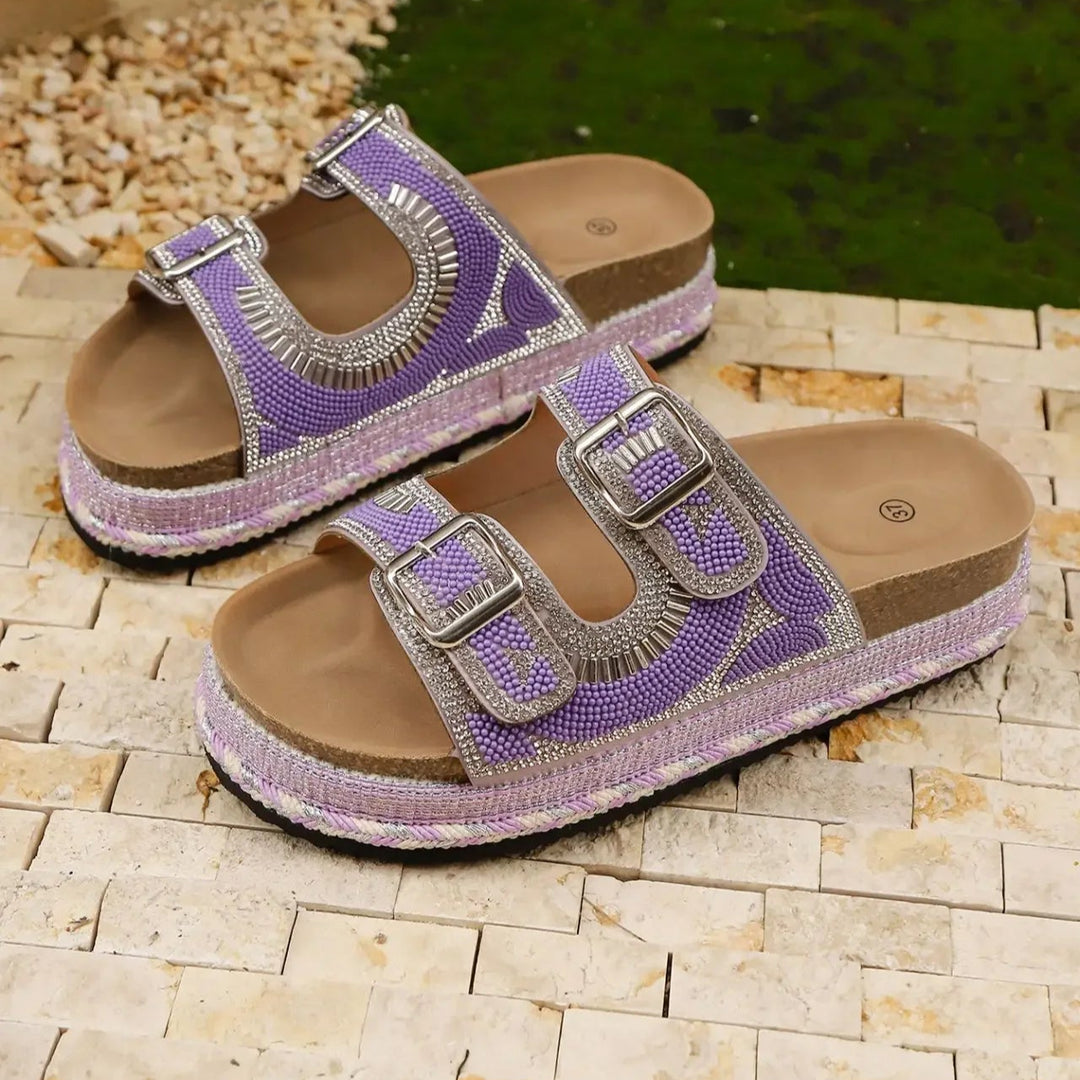 Mavis Beaded Comfort Slides