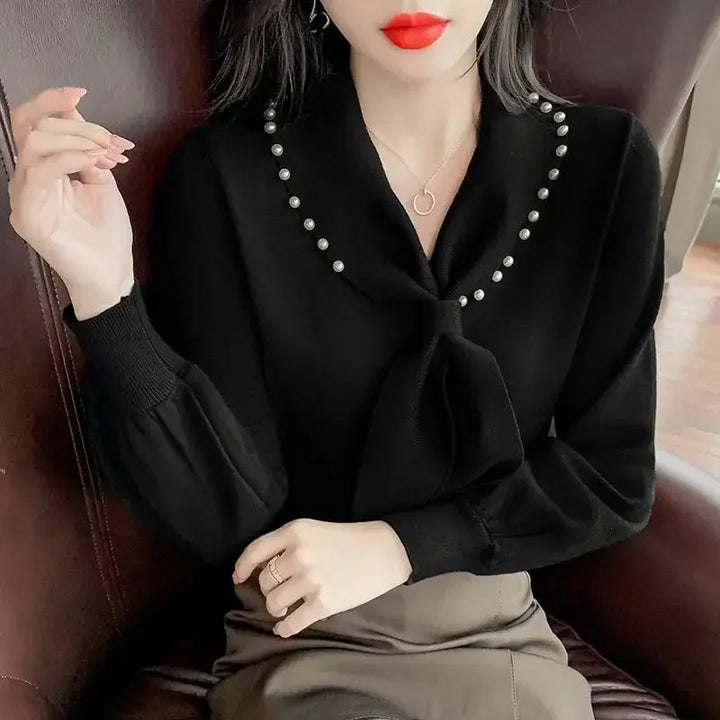 Livia Pearl Tie Blouse
