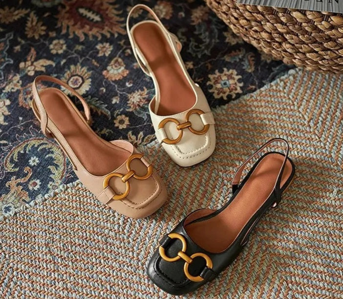 Liora Low-Heel Sling Flats