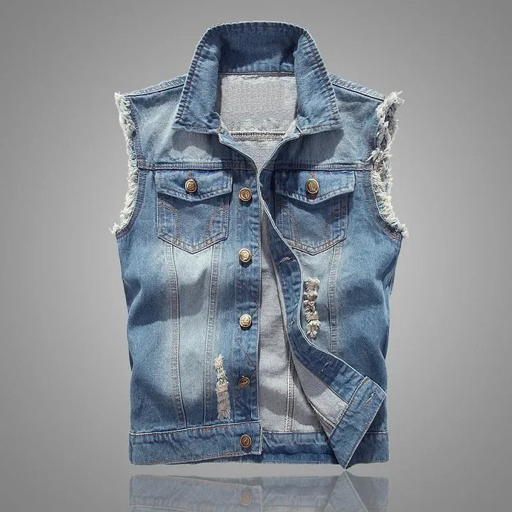 Hugo Shredded Denim Vest