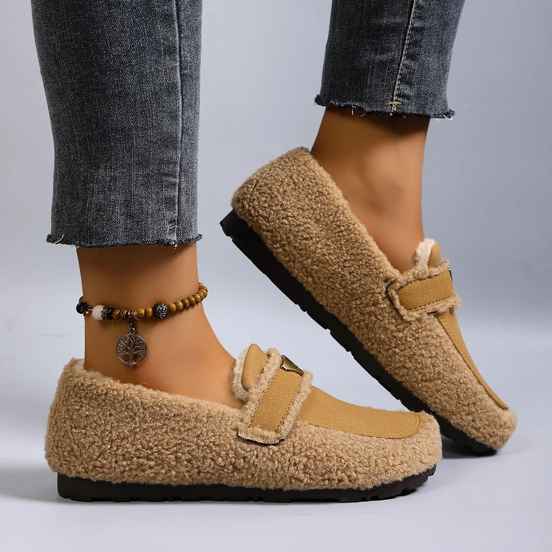 Hazel Sherpa Slip Moccasins