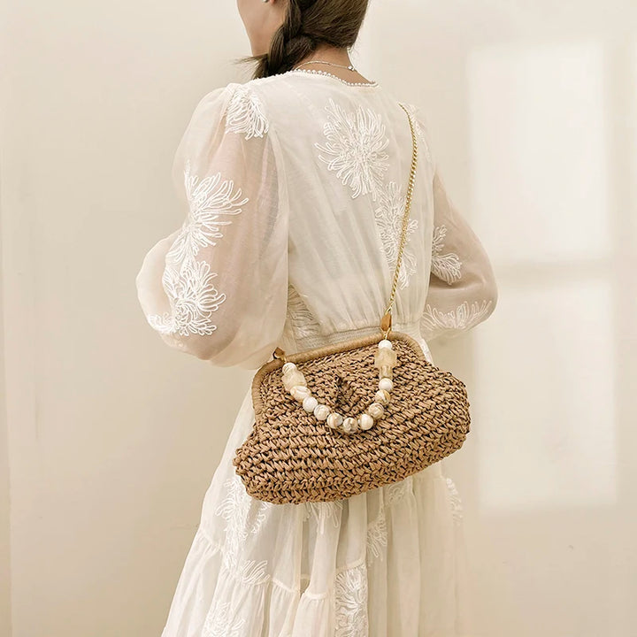 Isola Pearl Straw Bag